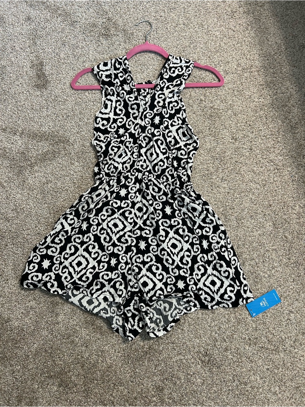 Cupshe Black & White Printed Girls' Romper